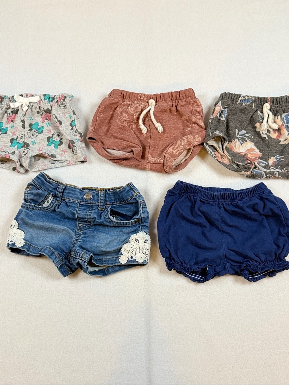 5 paid baby girl shorts